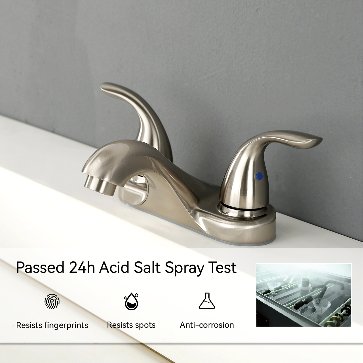 SLY Brushed Nickel New Design Luxury Bathroom Taps Mixer Sink Faucet