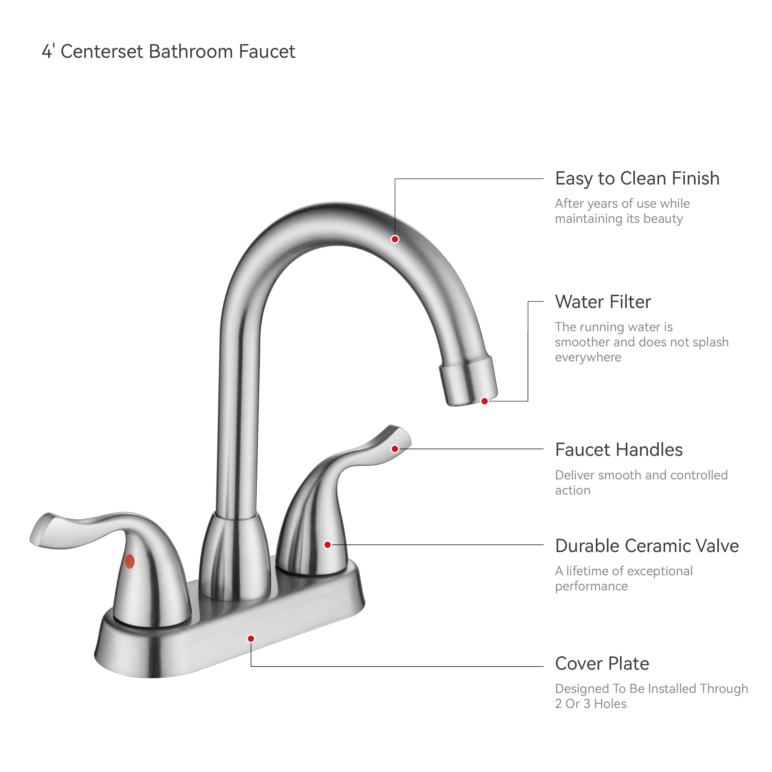 SLY Double Headed Handle Basin Faucet Bathroom Faucet