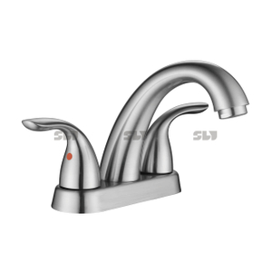 SLY Centerset Faucet Dual Handle Deck Mount Gold Basin Faucet Bathroom Sink 4 Inch Tap