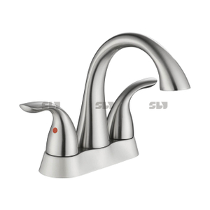 SLY Contemporary Basin Waterfall Deck Mounted Bathroom Tap Mixer Luxury Two Handle Faucet 