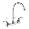 SLY Chrome Plated Zinc Alloy Two Handle Water Faucet 2 Holes Luxury Kitchen Faucet