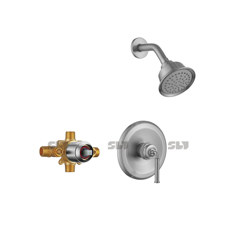 SLY Wall-Concealed Bath Shower Mixer Matte Black Shower Faucet Brass