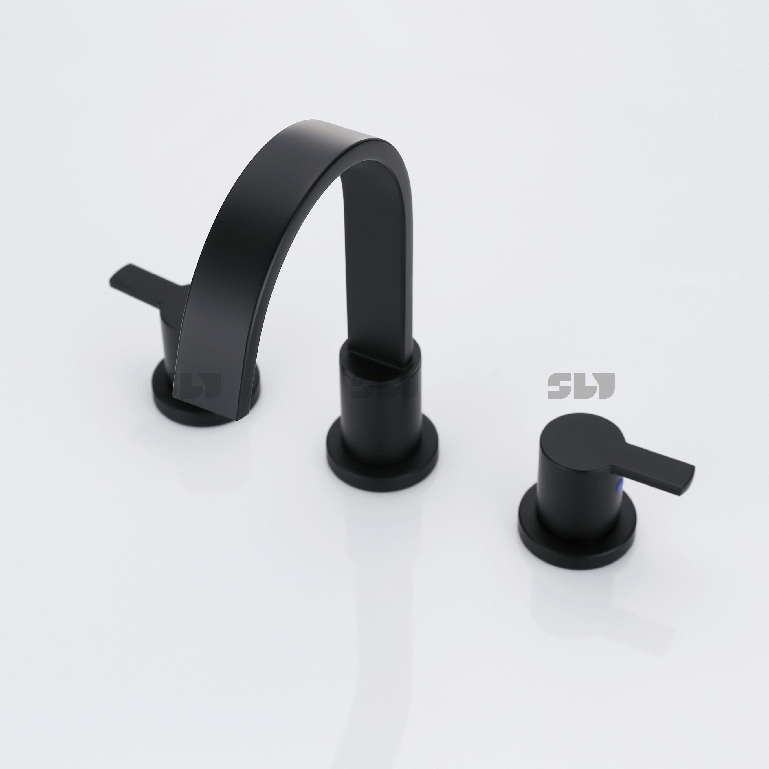 SLY Stainless Steel Double Handle 3-hole Waterfall Bathroom Sink Faucet