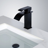 SLY Brass Matte Black Waterfall Spout Bathroom Faucet Single Handle Bathroom Vanity Sink Faucet