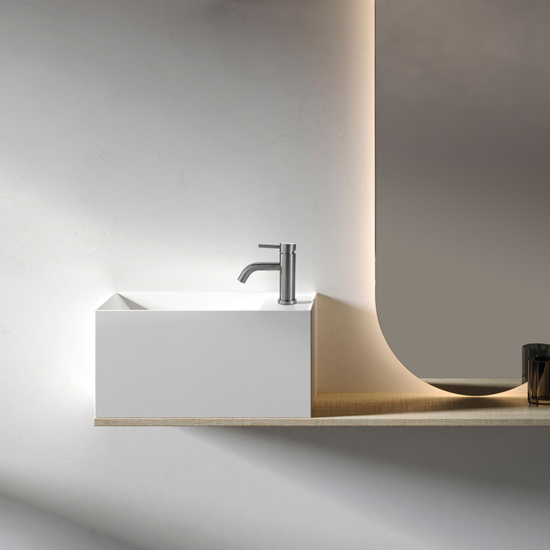 SLY Bathroom Stainless Steel Wash Basin Single Handle Faucet Mixer Taps