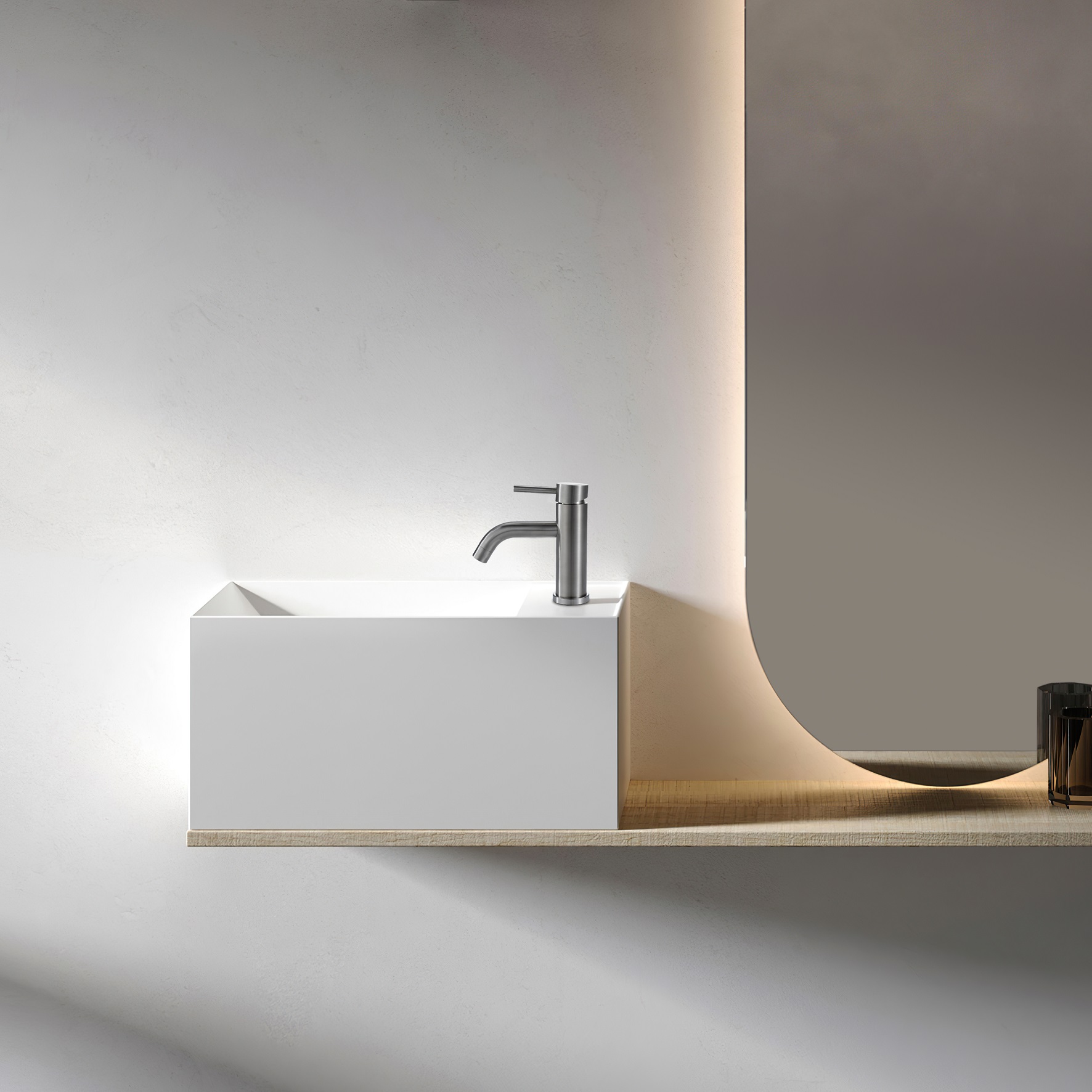 SLY Bathroom Stainless Steel Wash Basin Single Handle Faucet Mixer Taps