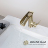 SLY Brass Rose Gold Waterfall Design Bathroom Sink Deck Mounted Single Hole Wash Hand Basin Mixers And Taps Faucet