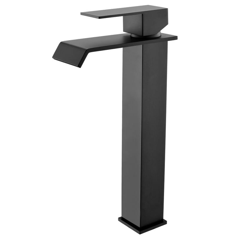 SLY Brass Matte Black Single Hole Mounted Brass Hot And Cold Water Bathroom Faucet Mixer