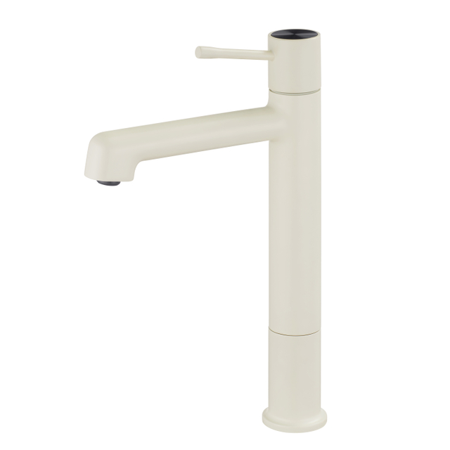 SLY Brass Creamy White Single Lever Bathroom Faucet Basin Tap