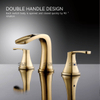 SLY Modern Brushed Gold Mixer Bathroom Basin Sink Faucet Contemporary Two Handle Water Taps