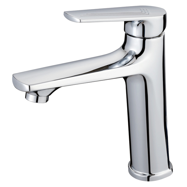 SLY Brass Chrome Bathroom Basin Faucet Deck Mounted Single Cold Water Waterfall Faucet Tap