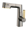 SLY Zinc Brushed Gun Metal Bathroom Hot And Cold Single Hole Wash Hand Basin Mixer Faucet