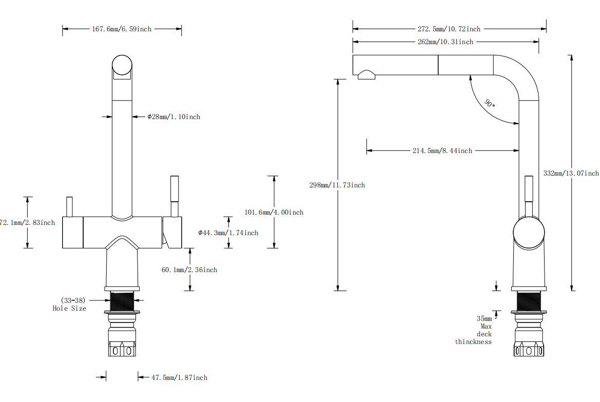 kitchen faucet with side sprayer