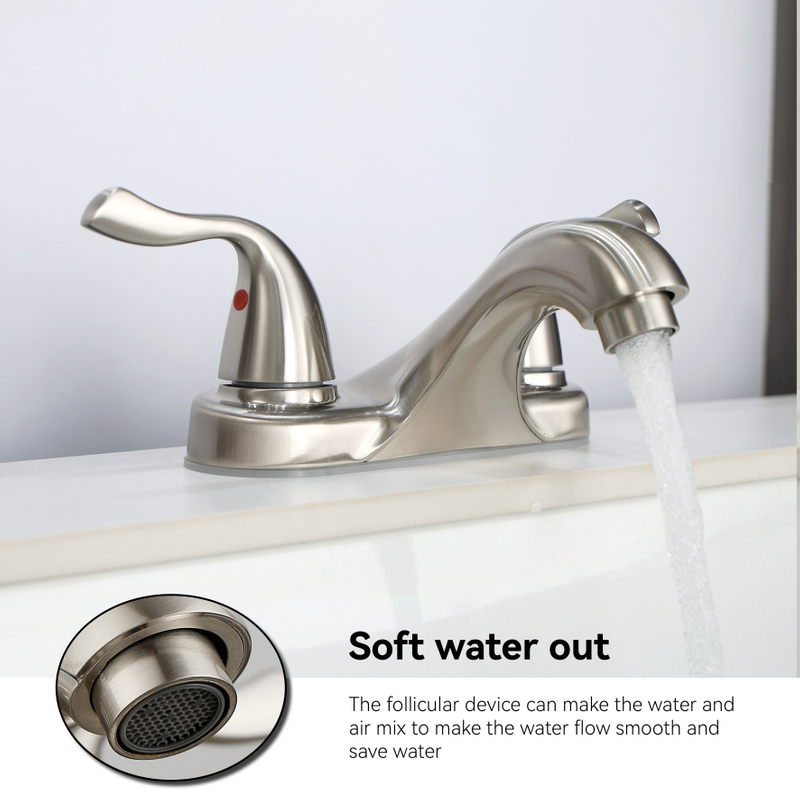 SLY Double Handle Double Hole Centerset Lavatory Faucet Bathroom 4 inch Basin Faucet