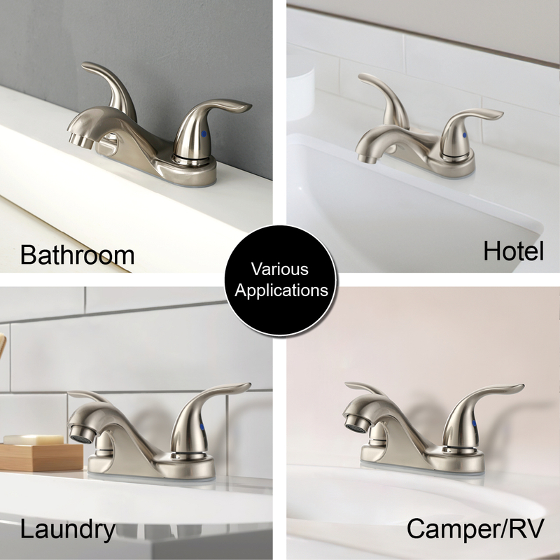 SLY Brushed Nickel New Design Luxury Bathroom Taps Mixer Sink Faucet