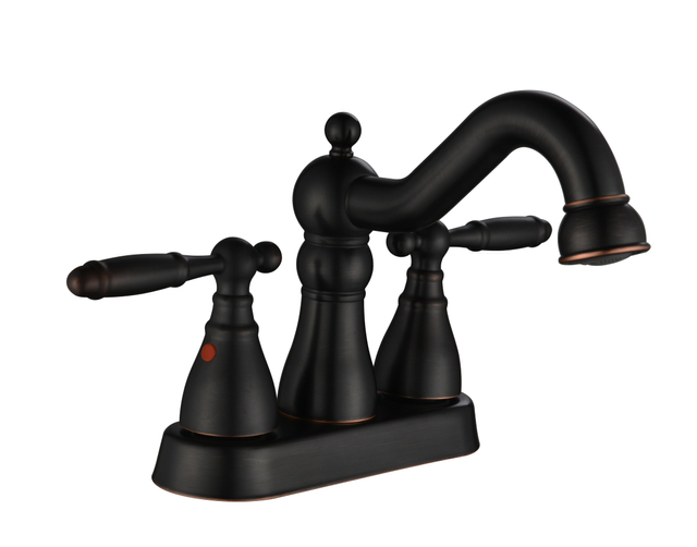 SLY Modern Luxury Double Handle Basin Faucet Bathroom Tap 4 Inch Faucet 