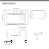 Samliyu Kitchen Waterfall Under The Home Large Single Sink S.S304 Brushed Gun Metal Sink Key Shark Digital Display Flying Rain Faucet