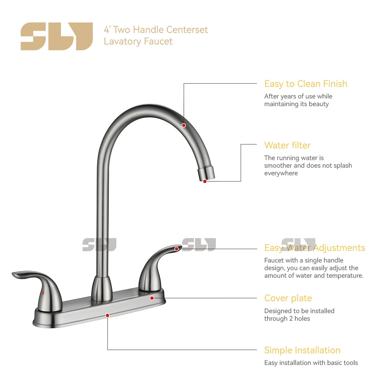 two handle kitchen faucet