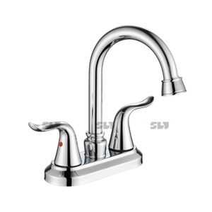 SLY Two Handle Durable Basin Mixer Faucet Chrome Contemporary Mixer Tap