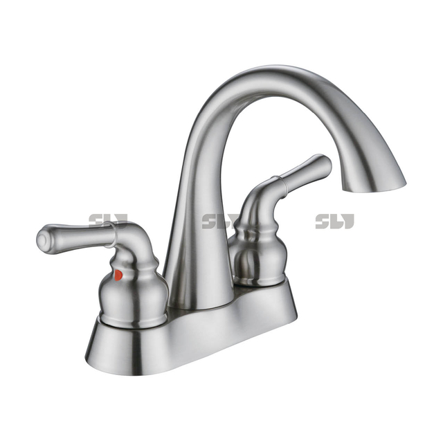 SLY Wholesale Double Handle Brass 4 "Bathroom Sink Faucet