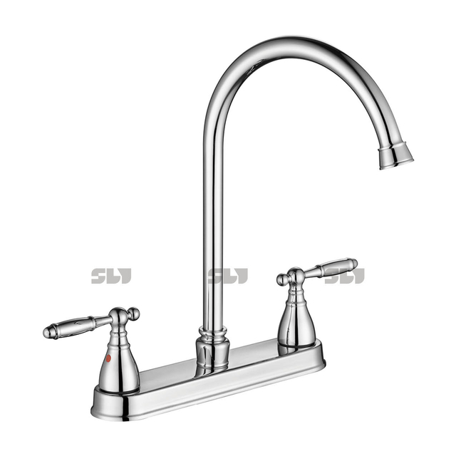 SLY CUPC Hot And Cold Kitchen Faucet Deck Mounted Chrome Water Mixer Tap Faucet