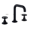 SLY Widespread Bathroom Sink Faucet 3 Hole Deck Mounted Dual Handle Hot Cold Water Brush Nickel Mixer Tap