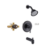 SLY Wall-Concealed Bath Shower Mixer Matte Black Shower Faucet Brass Two Function 