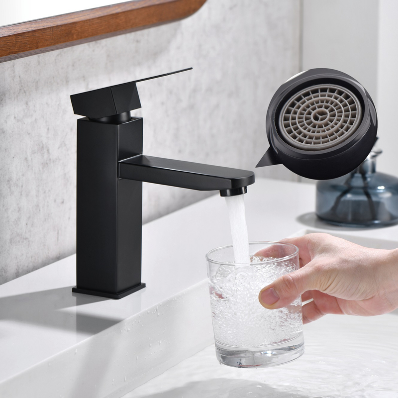 SLY Brass Matte Black Discount Bathroom Single Lever Faucet Taps