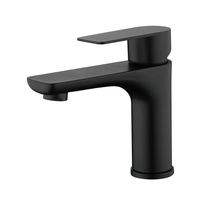 SLY Brass Matte Black High Quality Washroom Single Hole Mounted Hot And Cold Water