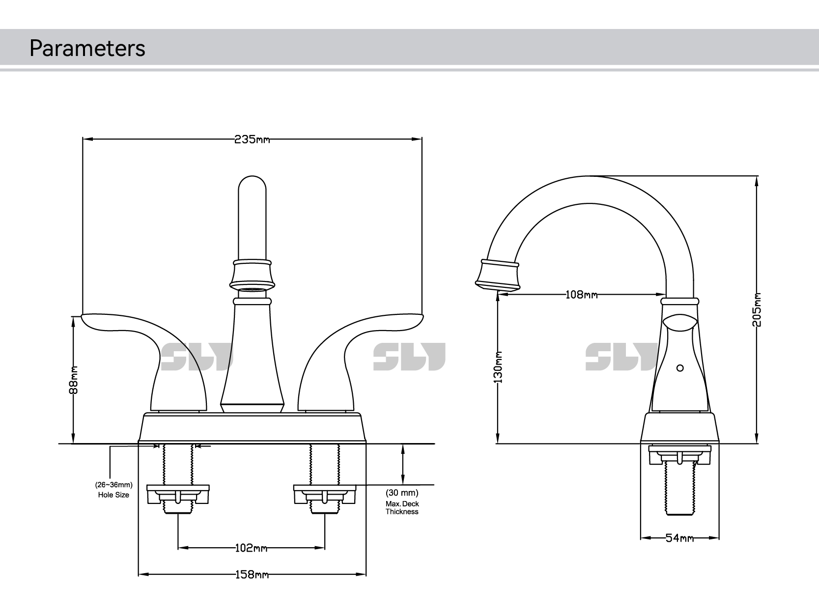 standard bathroom faucet