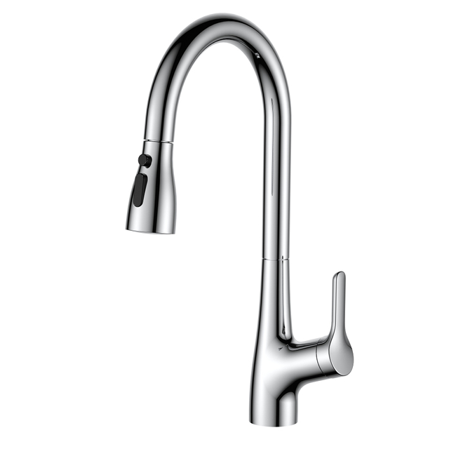 SLY Chrome Kitchen Faucet Single Handle Pull-Down Sink Mixer Hot And Cold Water Faucets