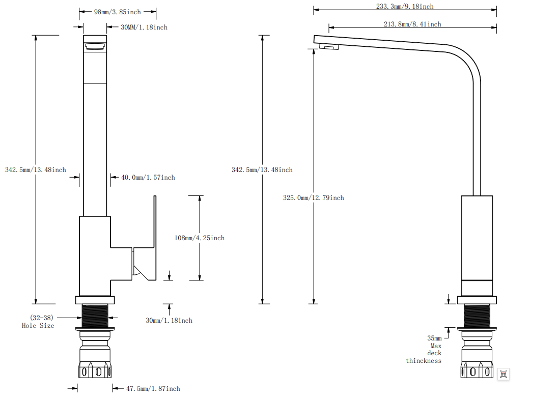 black kitchen sink faucet