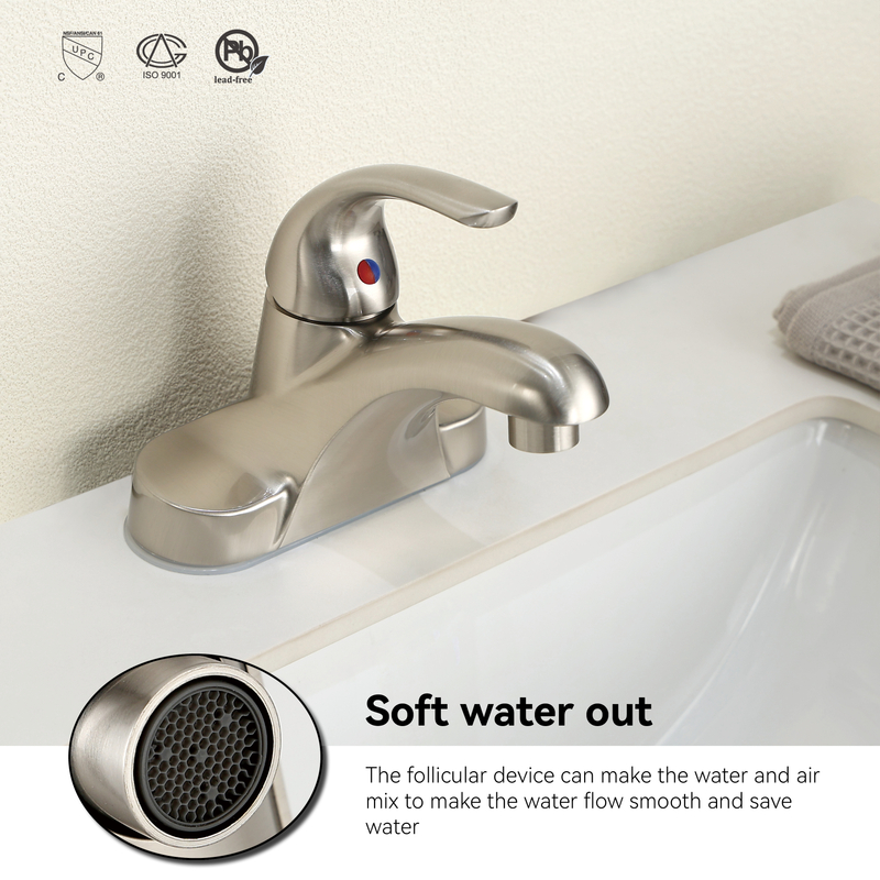 Samliyu 4 Inch Single Handle Bathroom Sink Taps Basin Mixer Faucet And Fixtures