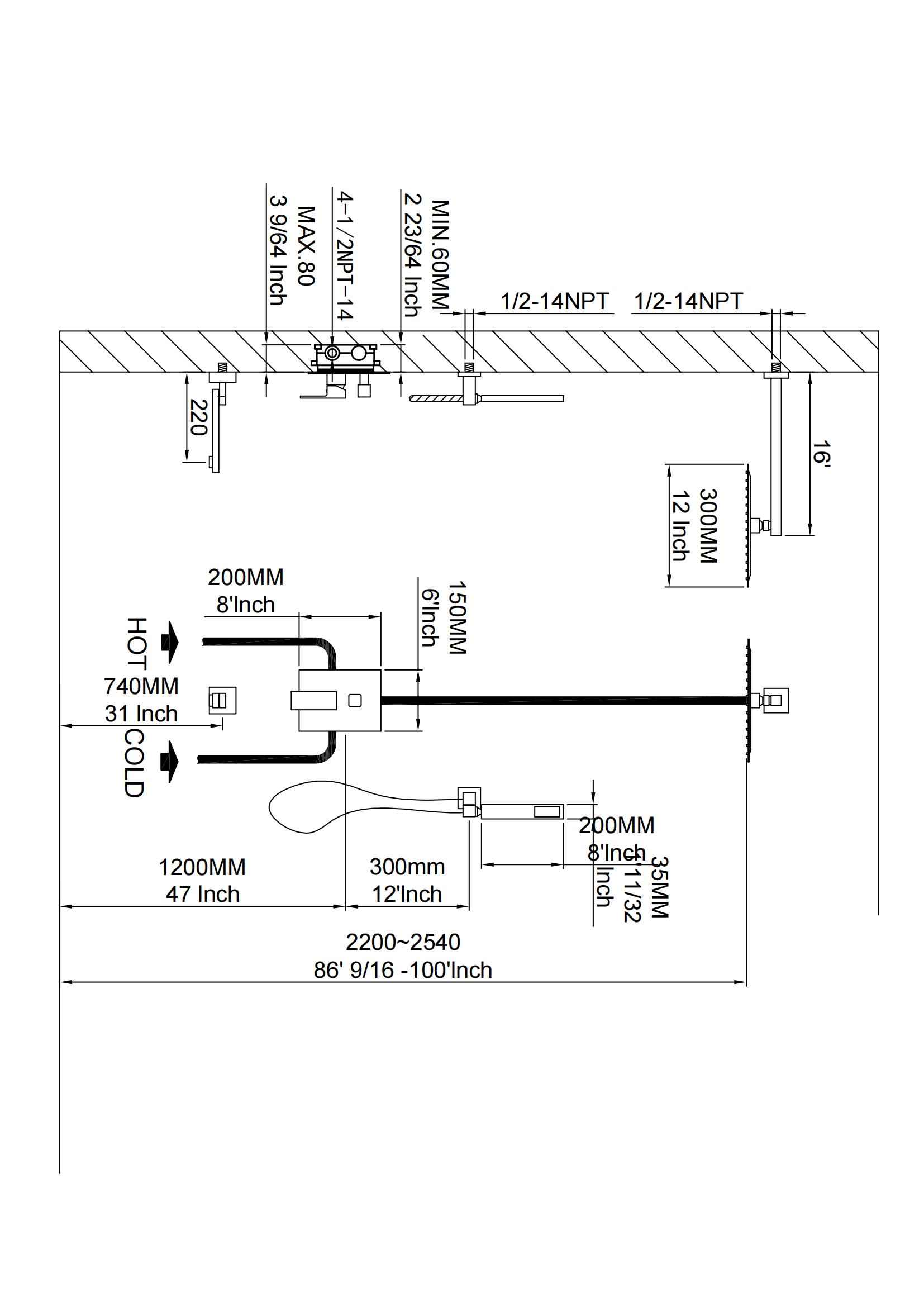 Concealed Rain Rainfall Bathroom