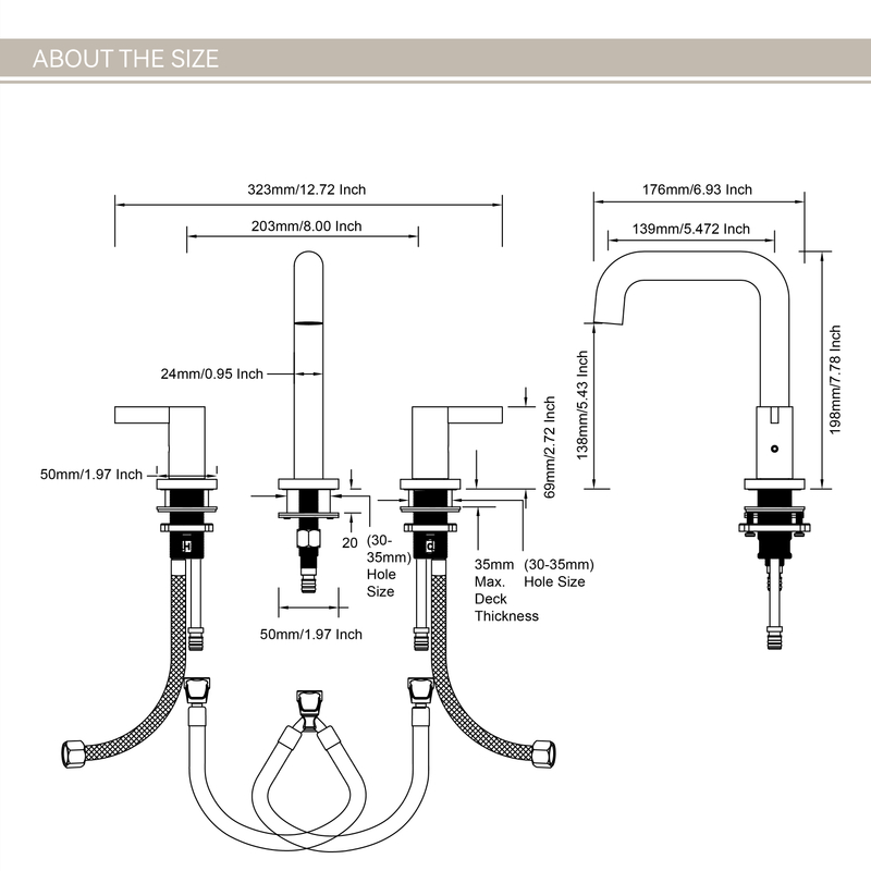3 Hole Bathroom Faucet