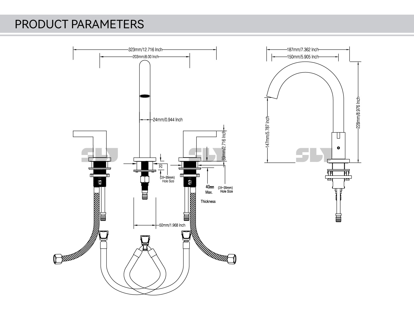 3 hole bathroom faucet