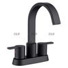 China Factory Centerset Hot/cold Bathroom Faucet Two Hand Water Tap Basin Faucet Brushed Gold