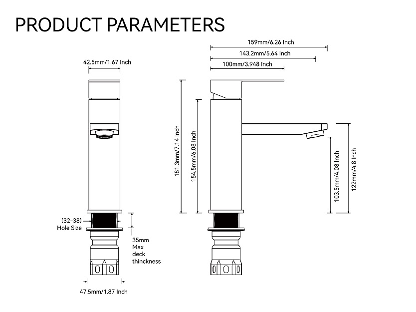 single handle lavatory faucet