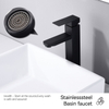 SLY Brass Matte Black Single Handle Brass Basin Faucet Decked Mounted Cold Hot Water Tap Bathroom