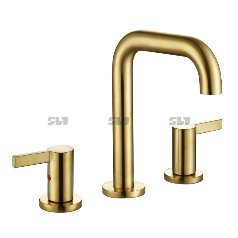 SLY High Quality Cupc Luxury Gold Widespread Basin Faucet for Bathroom