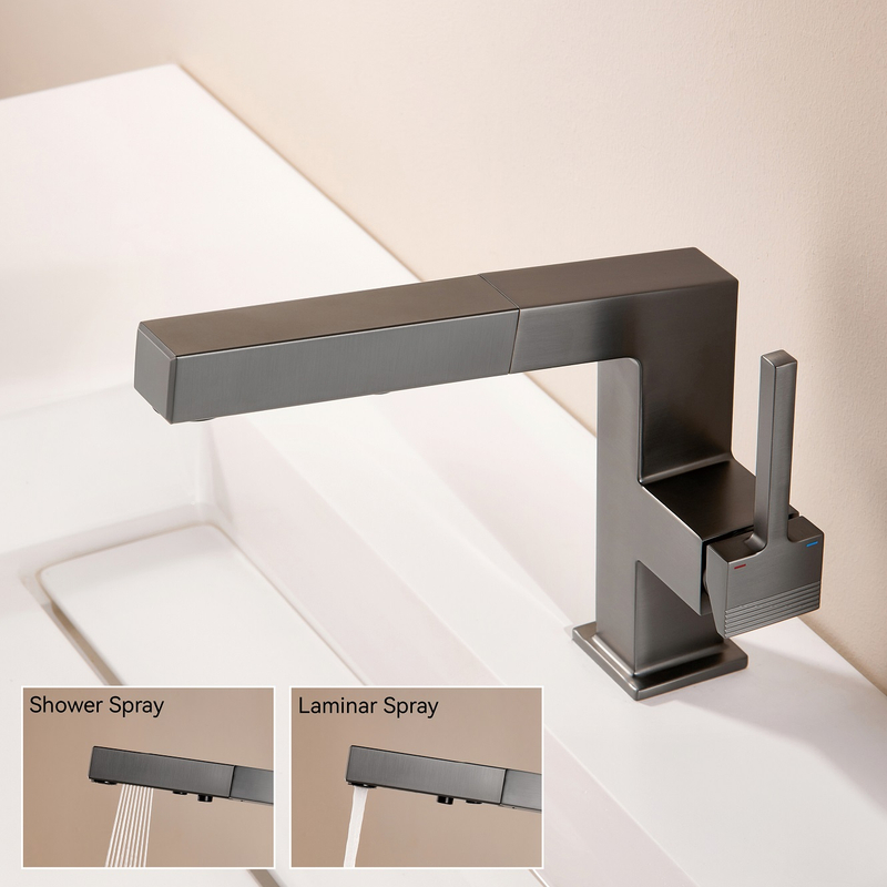 SLY Zinc Brushed Gun Metal Hot Sale Modern Single Handle Bathroom Basin Faucet