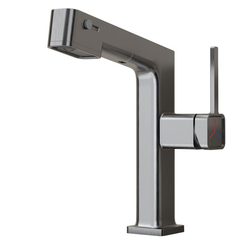 SLY Zinc Brass Brushed Gun Metal Single Handle Brass Bathroom Faucet Cold Hot Mixer Bathroom Tap Faucet