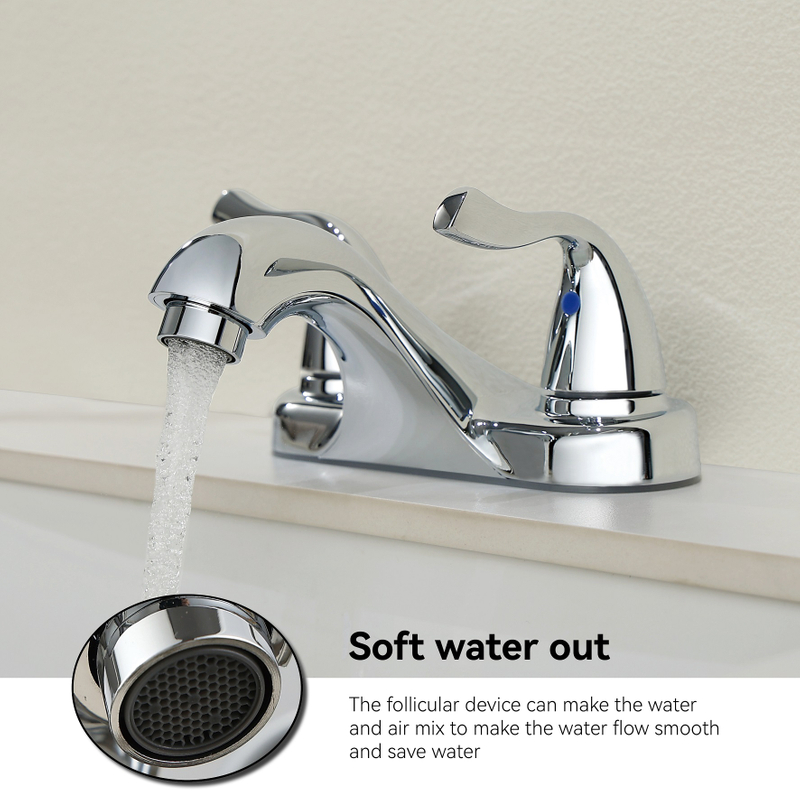 SLY Brushed Nickel Modern Bathroom Sink Deck Mount Countertop Wash Basin Faucet