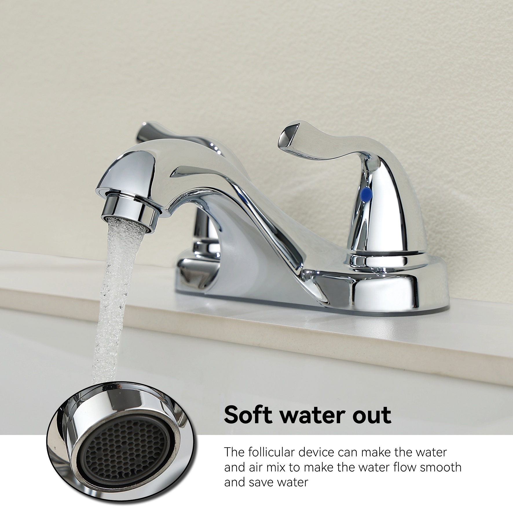 SLY Brushed Nickel Modern Bathroom Sink Deck Mount Countertop Wash Basin Faucet