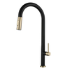 SLY Matte Black Pull Out Sprayer Kitchen Faucet Pull Down Kitchen Sink Mixer Faucet Hot Cold Water Flexible
