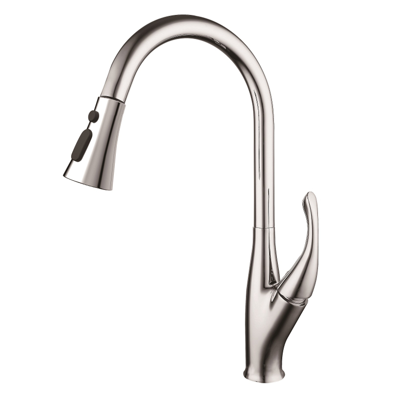 SLY Chrome Single Handle High Arc Pull-down Kitchen Faucet