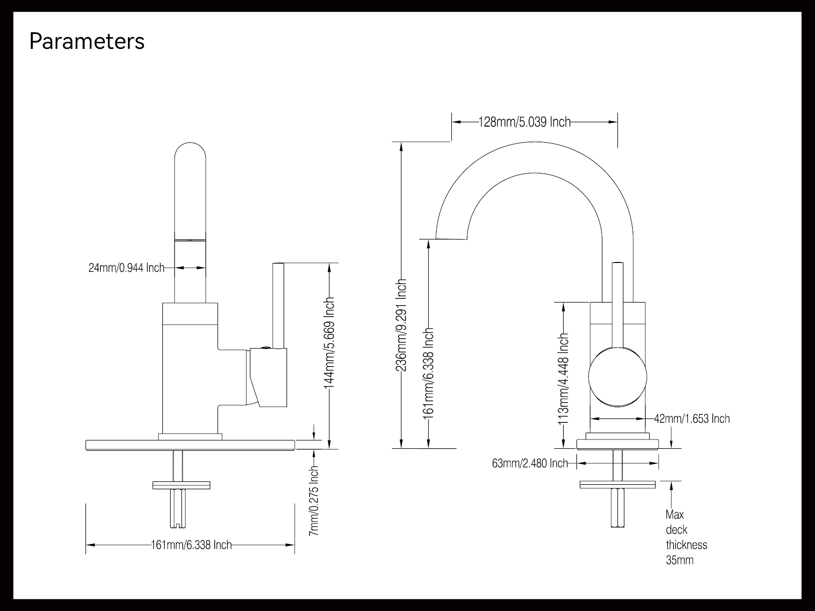 single faucet bathroom