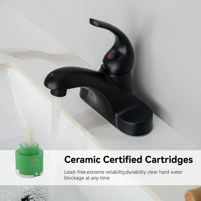 Samliyu Single Handle Matte Black Bathroom Faucet
