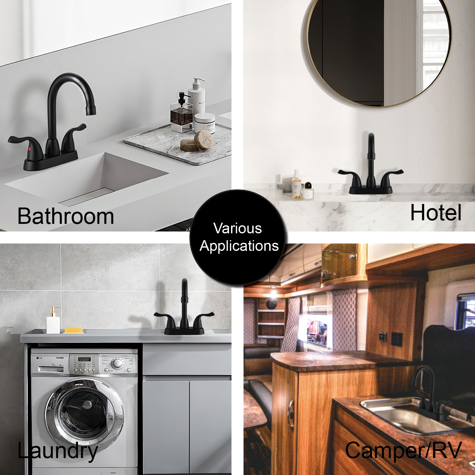 SLY Brass Matte Black Basin Faucet Copper Bathroom Faucet Hot And Cold Basin Mixer Taps
