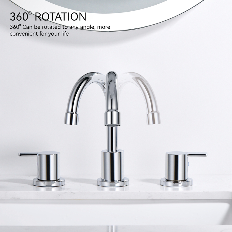 SLY Bathroom Basin Widespread Face Basin Faucet CUPC Double Handle Faucet 